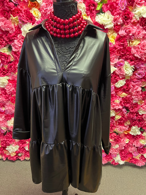 Faux Leather Baby Doll