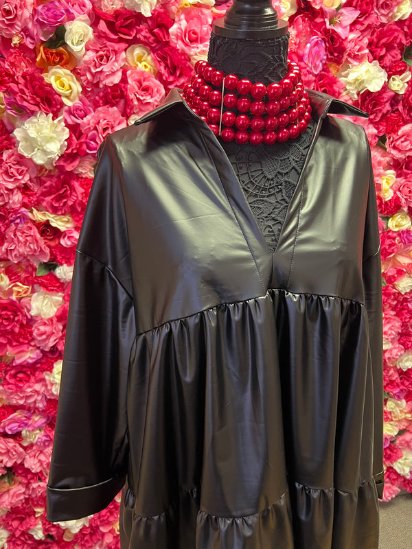 Faux Leather Baby Doll