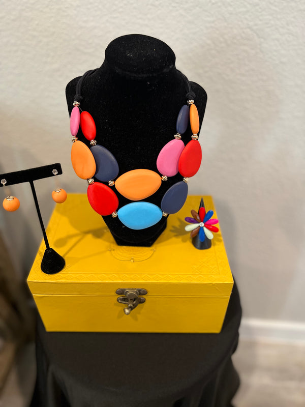 Color Block Necklace Set