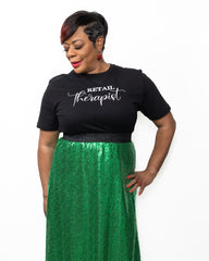 She Glitters In Green Skirt