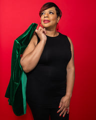 Let's Talk Money Green Blazer