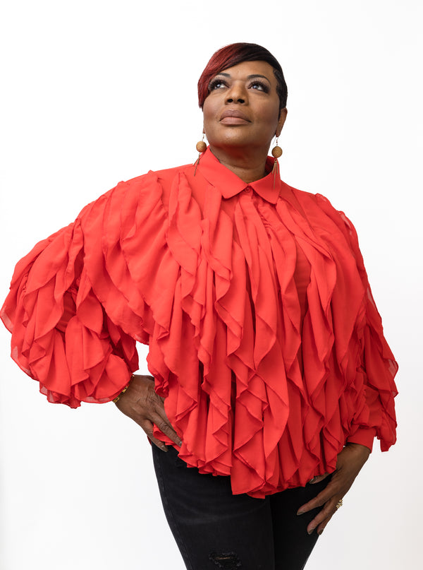 She Ruffles Many Feathers (Coral)