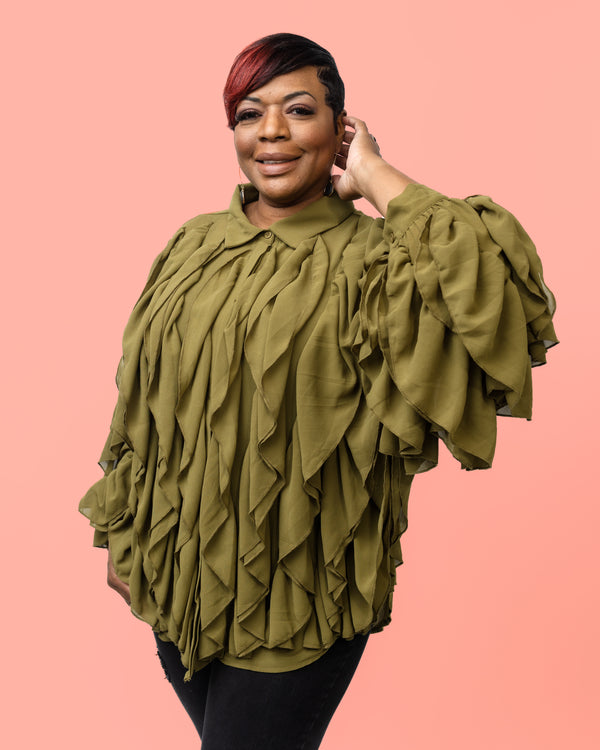 She Ruffles Many Feathers (Olive)